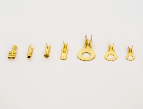Some electrical's terminals on a white background Stock Photos
