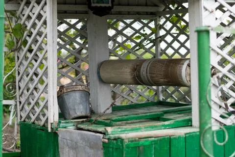 Some elements of the draw well in green. Foto stock