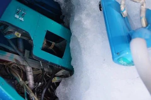 Some garbage in Antarctic Stock Photos