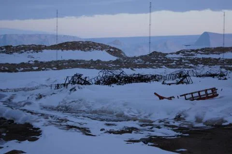 Some garbage in Antarctic Stock Photos