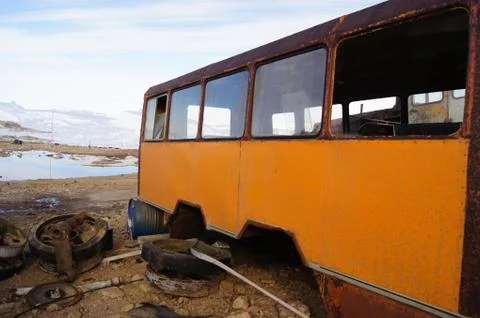 Some garbage in Antarctic Stock Photos
