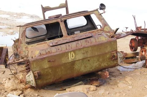 Some garbage in Antarctic Stock Photos