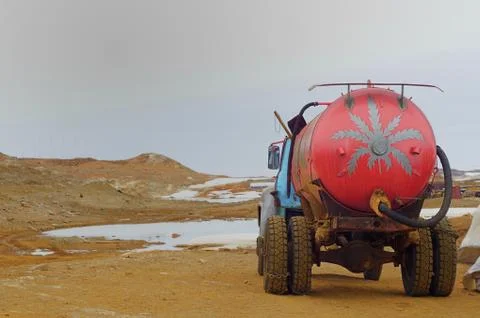 Some garbage in Antarctic Stock Photos