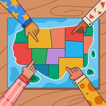 Some Hand Pointing Map Stock Illustration