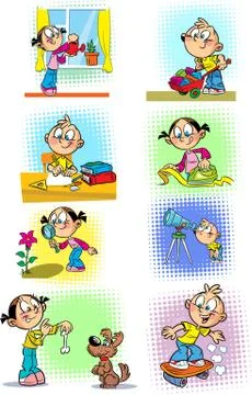Some housework for children Stock Illustration