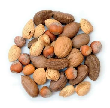 Some kinds of nuts Stock Photos
