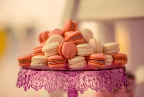 Some macarons on a nice plate Fotos de archivo