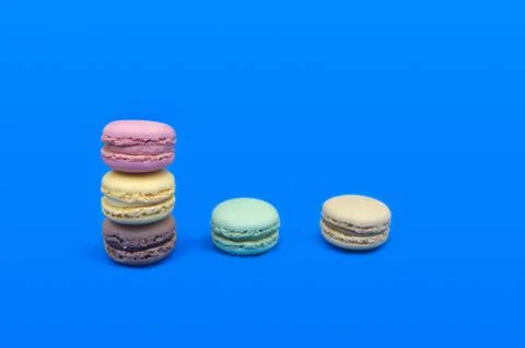 Some multi colored macarons with copy space Stock Photos