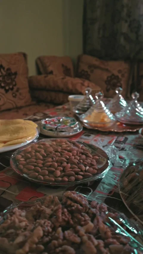 Some nuts and dates for breakfast Stock Footage 303967387