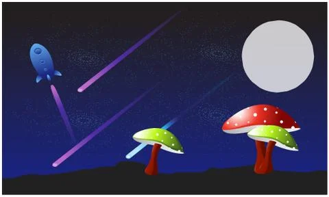 Some objects are fallen from universe to ground Illustrazione stock