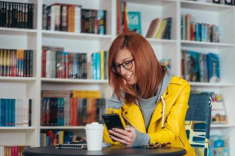 Some like the office, she prefers the cafe Stock Photos
