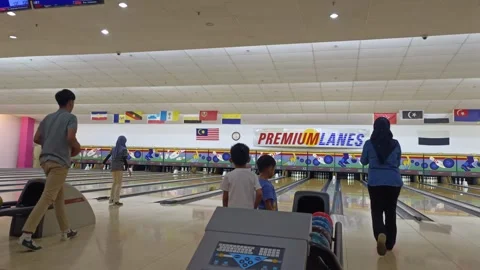 Some people are bowling Stock Footage 295649766