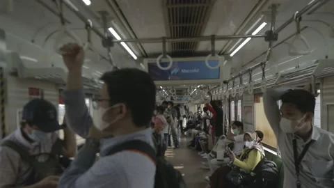 Some people get on the train 스톡 동영상 224830732