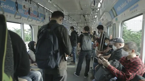 Some people get on the train 스톡 동영상 224834727