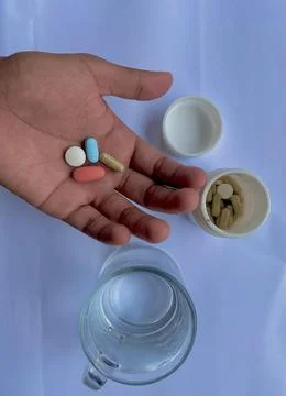 Some pills to drink Stock Photos
