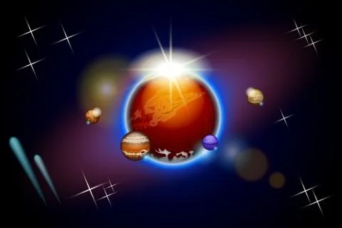 Some planets in space Stock Illustration
