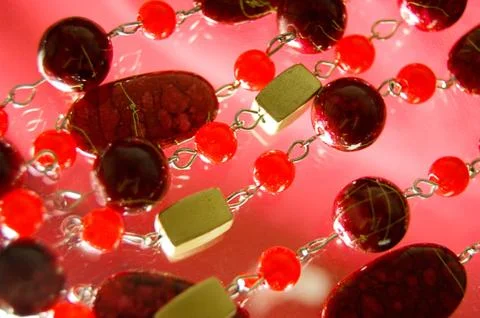 Some red beads Stock Photos