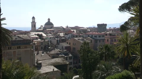 Some roofs of the city of Chiavari Stock Footage 56821533