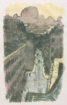 Some Scenes of Parisian Life: Street Scene from Above, 1899. Pierre Bonnard.. イラスト素材