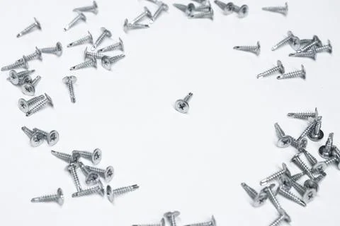 Some screws on a white background Stock Photos