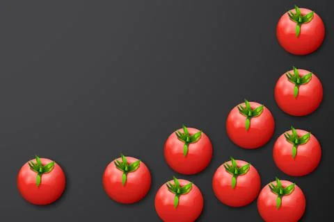 Some tomatoes on dark Stock Illustration