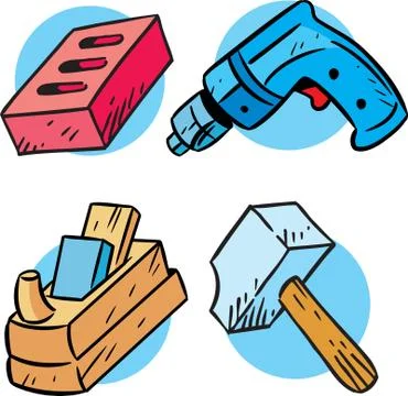 Some types of construction tools Stock Illustration