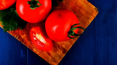Some uncooked ripe fresh tomatoes Stock Footage 26243908