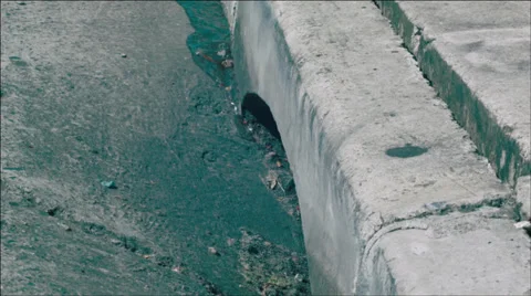 Some water passing on corner Stock Footage 37986208
