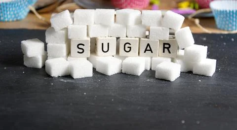 Some white sugar cubes Stock-Fotos