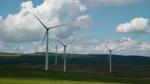 Some of the windmills in the area Stock Footage 68023782