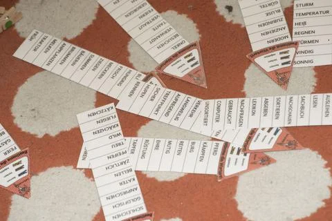 Some word fields in German Stock Photos