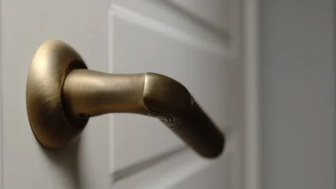 Somebody behind the door trying to open a door Stock Footage 124622734