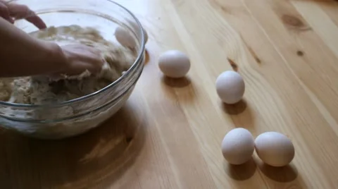 Somebody kneading dough Stock Footage 49807246