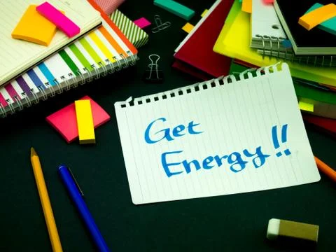 Somebody Left the Message on Your Working Desk; Get Energy Stock Photos