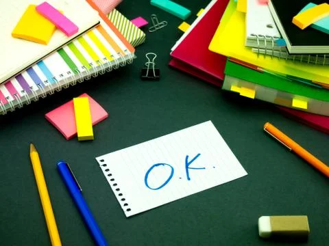 Somebody Left the Message on Your Working Desk; OK Stock Photos