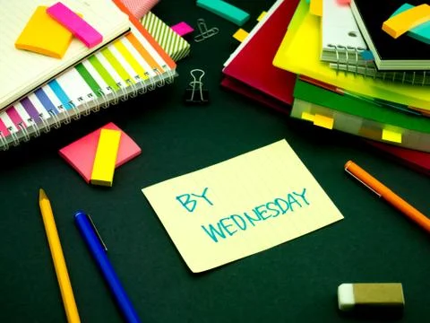 Somebody Left the Message on Your Working Desk; By Wednesday Stock Photos