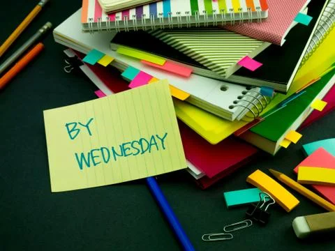 Somebody Left the Message on Your Working Desk; By Wednesday Stock Photos