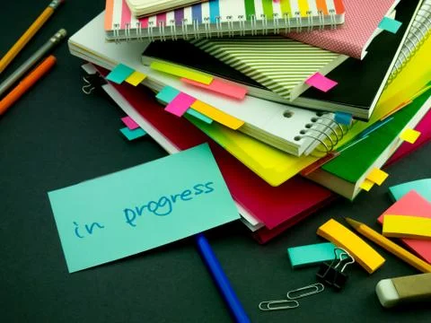 Somebody Left the Message on Your Working Desk; In Progress Stock Photos