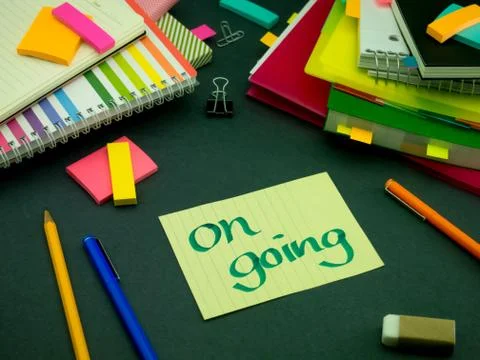 Somebody Left the Message on Your Working Desk; On Going Stock Photos