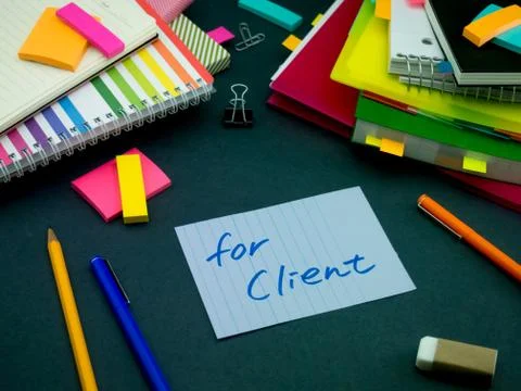 Somebody Left the Message on Your Working Desk; For Client Stock Photos