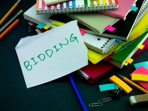 Somebody Left the Message on Your Working Desk; Bidding Stock Photos