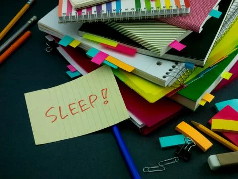 Somebody Left the Message on Your Working Desk; Sleep Foto stock