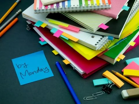 Somebody Left the Message on Your Working Desk; By Monday Stock Photos