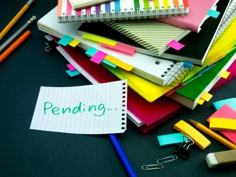 Somebody Left the Message on Your Working Desk; Pending Stock Photos