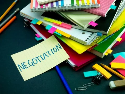 Somebody Left the Message on Your Working Desk;Negotiation Stock Photos