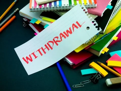 Somebody Left the Message on Your Working Desk; Withdrawal Stock Photos