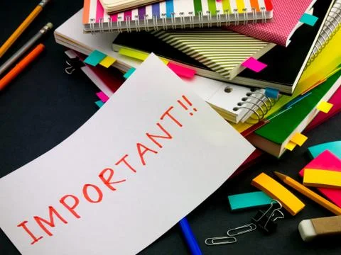 Somebody Left the Message on Your Working Desk; Important Stock Photos