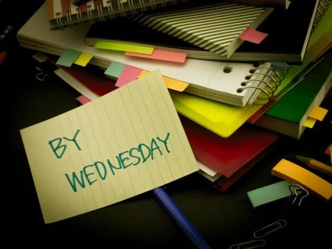 Somebody Left the Message on Your Working Desk; By Wednesday Stock Photos