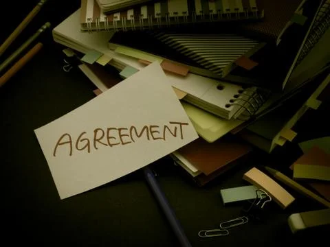 Somebody Left the Message on Your Working Desk; Agreement Stock Photos