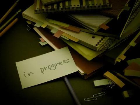 Somebody Left the Message on Your Working Desk; In Progress Stock Photos
